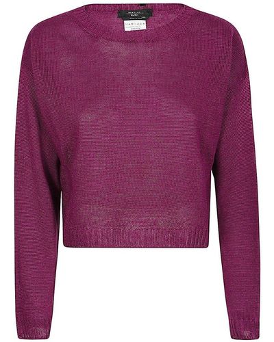 Weekend by Maxmara Oversized Crewneck Sweater - Purple