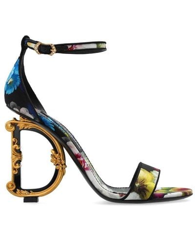 Dolce & Gabbana Charmeuse Baroque Dg Sandals - Black