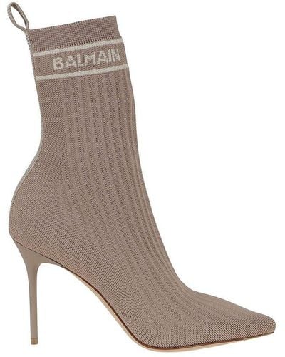 Balmain Ankle Boot Skye-knit - Brown
