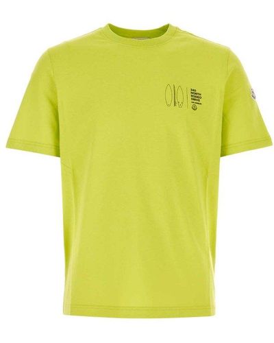 Moncler Logo Patch Crewneck T-shirt - Yellow