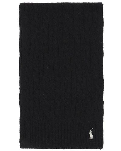 Polo Ralph Lauren Wool And Cashmere Cable-Knit Scarf - Black