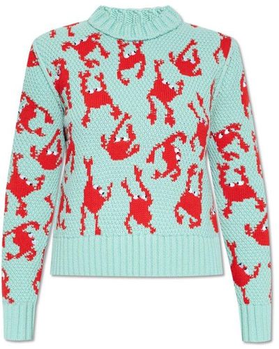 Bottega Veneta Sweater With Crab Pattern, ', Light - Red