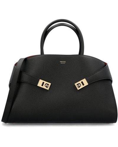 Ferragamo Hug Small Leather Handbag - Black