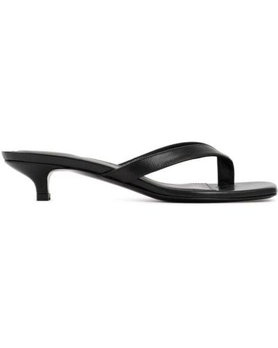 Totême Flip Flop Heeled Sandals - Black