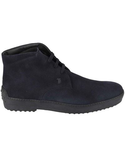 Tod's Gommino Desert Lace-up Boots - Blue