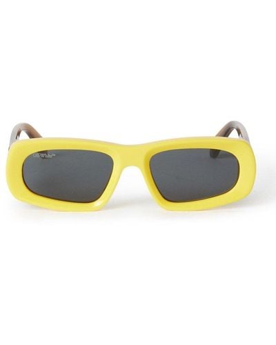 Off-White c/o Virgil Abloh Rectangular Frame Sunglasses - Yellow