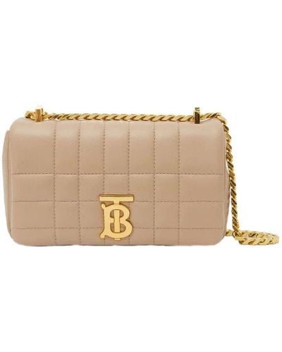Burberry Quilted Leather Lola Mini Bag - Natural