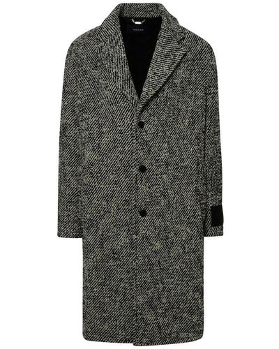 Versace Two-tone Wool Coat - Grey