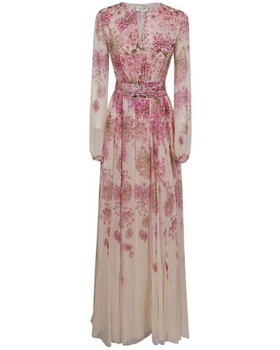 Giambattista Valli Floral Printed Tied-waist Maxi Dress - Multicolour
