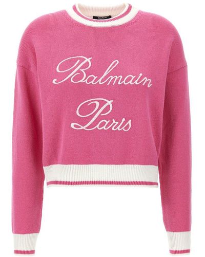 Balmain Signature Knit Sweater - Pink