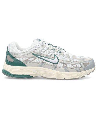 Nike P-6000 Panelled Lace-up Trainers - White