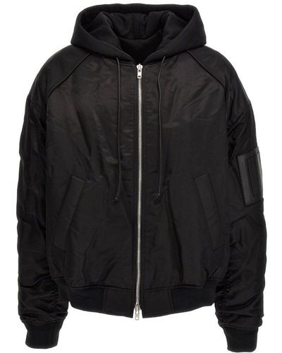 Juun.J Removable Hood Zip Up Jacket - Black