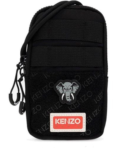 KENZO 'jungle' Strapped Phone Holder - Black