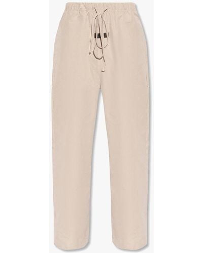 Fear Of God Trousers With Logo - Natural