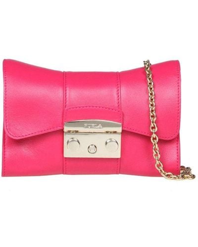 Furla Shoulder Bag In Soft Leather - Pink