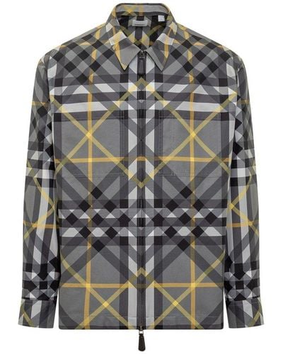 Burberry Exaggerated Check Shirt - Grey