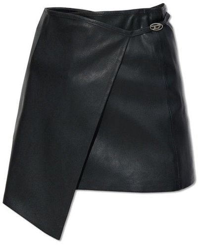 DIESEL L-Kesselle Leather Skirt - Black