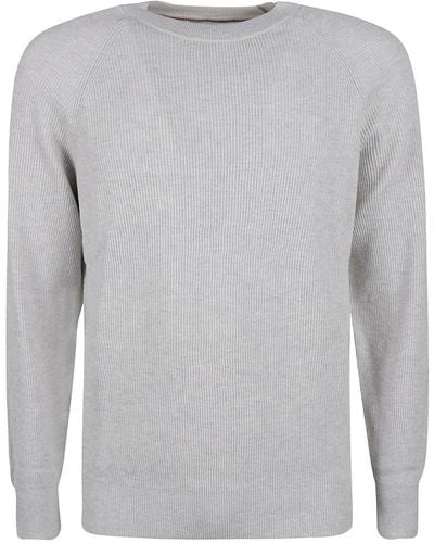Brunello Cucinelli Ribbed Crewneck Sweater - Gray