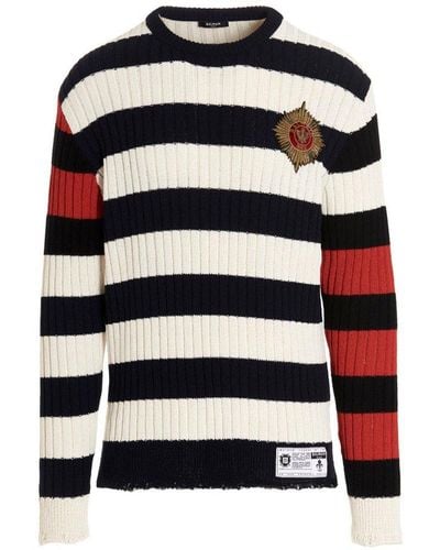 Balmain Chest Embroidery Sweater - Black