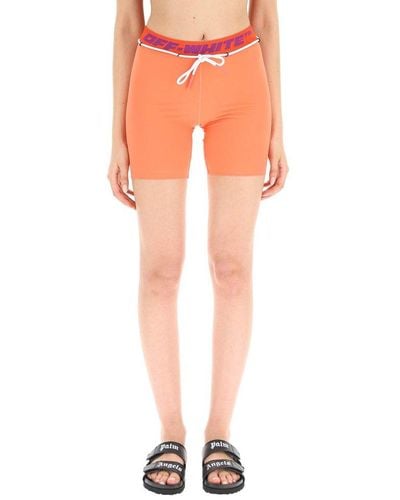 Off-White c/o Virgil Abloh Elastic Waist Stretch Shorts - Orange