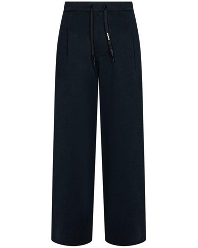 A PAPER KID Logo Patch Drawstring Trousers - Blue