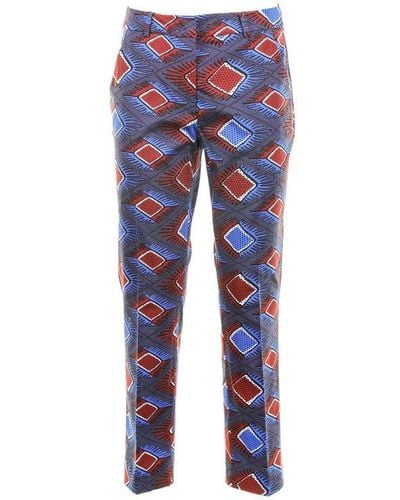 Weekend by Maxmara All-over Patterned Straight Leg Pants - Blue