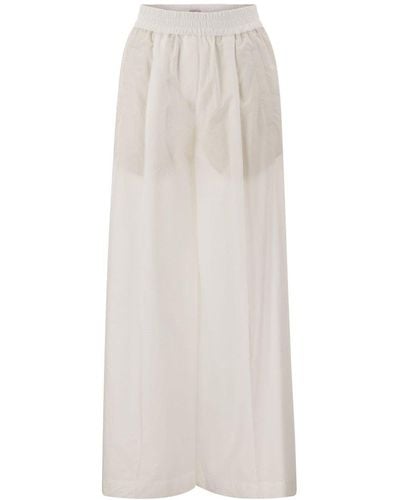 Brunello Cucinelli Relaxed Light Cotton Pants - White