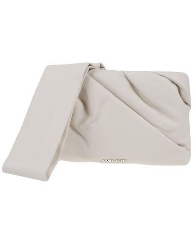 Ambush Leather Nejiri Wrist Clutch Bag - White