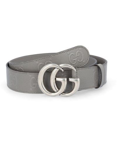 Gucci GG Marmont Embossed Belt - Gray