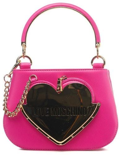 Love Moschino Logo Plaque Mini Tote Bag - Pink
