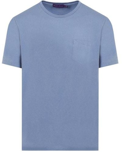 Ralph Lauren Purple Label Pocket-detailed Crewneck T-shirt - Blue