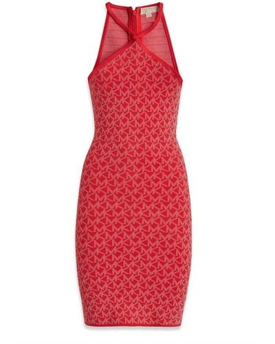 MICHAEL Michael Kors Halterneck Sleeveless Mini Dress - Red