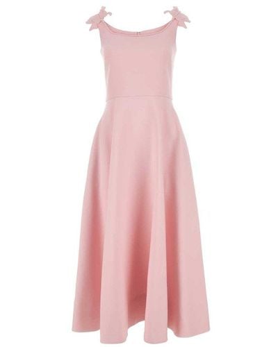 Valentino Straight Hem Sleeveless Midi Dress - Pink