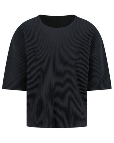 Homme Plissé Issey Miyake Crewneck Short-sleeved T-shirt - Black