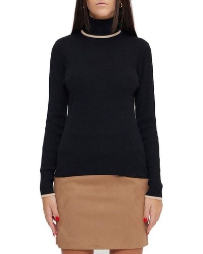Boutique Moschino Turtleneck Knit Sweater - Black