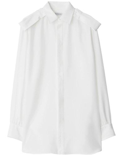 Burberry Long-sleeved Concealed Fasten Shirt - White