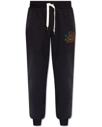 Casablancabrand Embroidered Sweatpants - Black