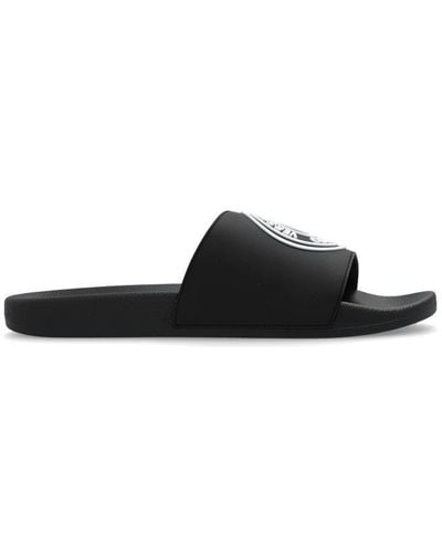 Versace V-emblem Slip-on Slides - Black