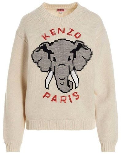 KENZO Logo Sweater - Natural
