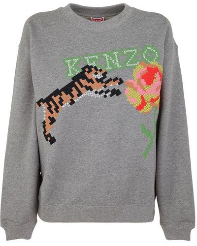 KENZO Pixel Regular Sweatshirt Clothing - Grey