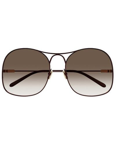 Chloé Oversized Frame Sunglasses - Brown