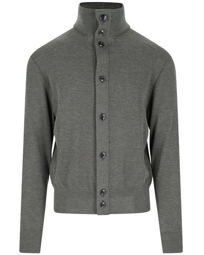 Lemaire Convertible Collar Cardigan Sweater - Gray