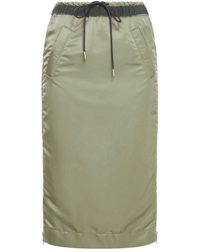 Sacai Elasticated Waist Drawstring Skirt - Green