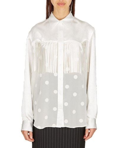 Martine Rose Fringe Detailed Shirt - White