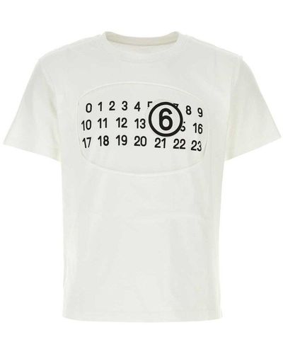 MM6 by Maison Martin Margiela Short Sleeved Crewneck T-shirt - White