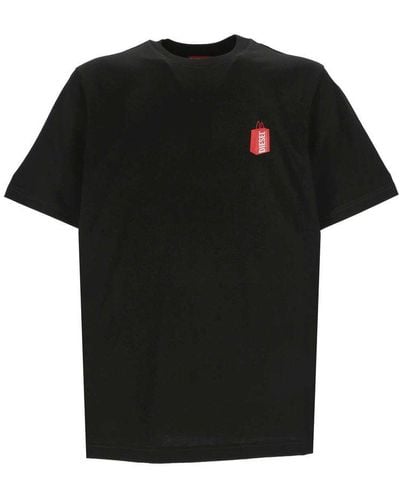 DIESEL T-just-n18 Logo Printed Crewneck T-shirt - Black