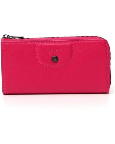 Longchamp Le Pliage Cuir Long Zip Around Wallet - Red