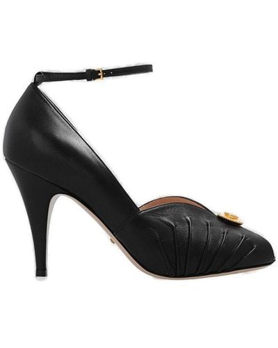 Gucci Coin Pendant Detail Strapped Court Shoes - Black