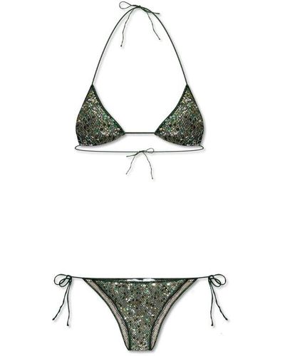 Oséree Sequin Embellished Bikini Set - Metallic