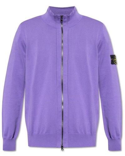 Stone Island Sweatshirt With Logo, - Purple
